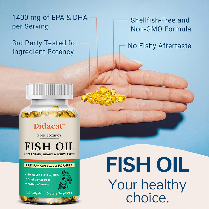 Omega 3 Fish Oil - Softgles de óleo de peixe Premium