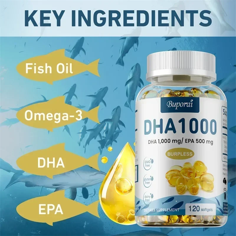 Suplementos DHA de óleo de pei - Omega 3 Fish Oil avaliação e preço